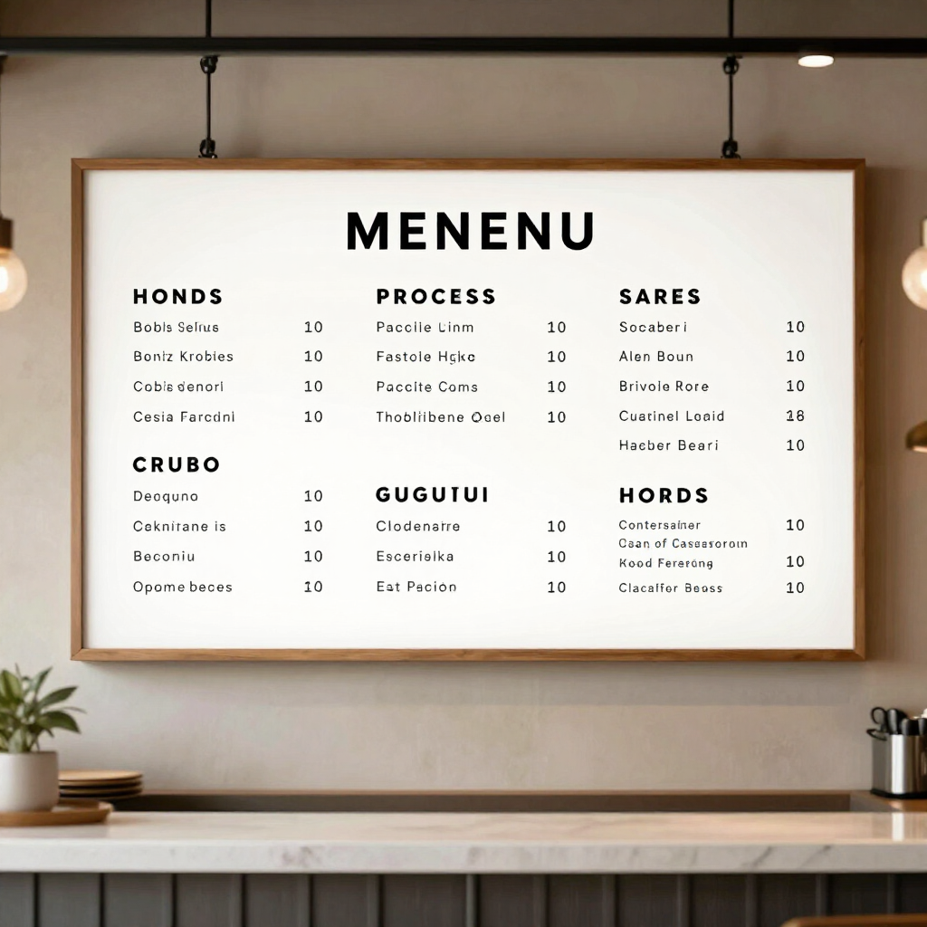 Printed Menu Board