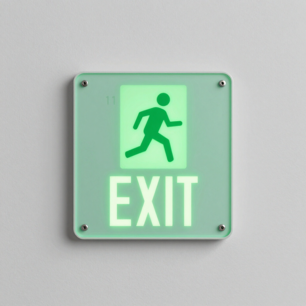 Photoluminescent Emergency Exit Sign